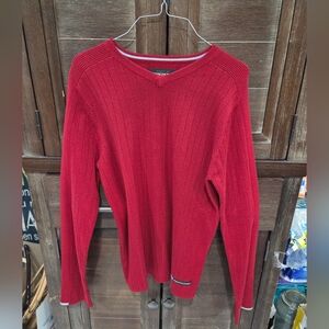 Abercrombie & Fitch Women's Red Pullover Sweater Size Small Long Sleeve V Neck
